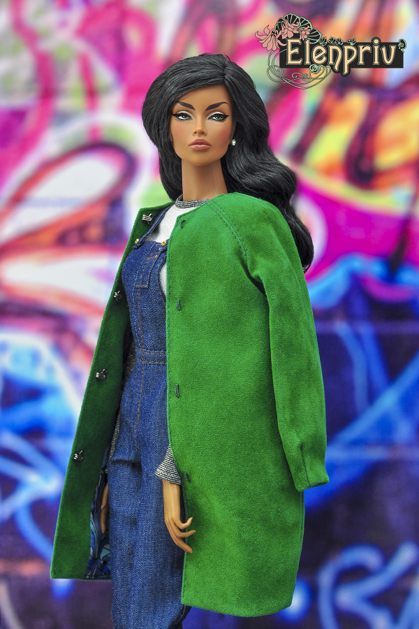 Details about   ELENPRIV Green checkered coat with full lining for FR:16 and similar dolls 