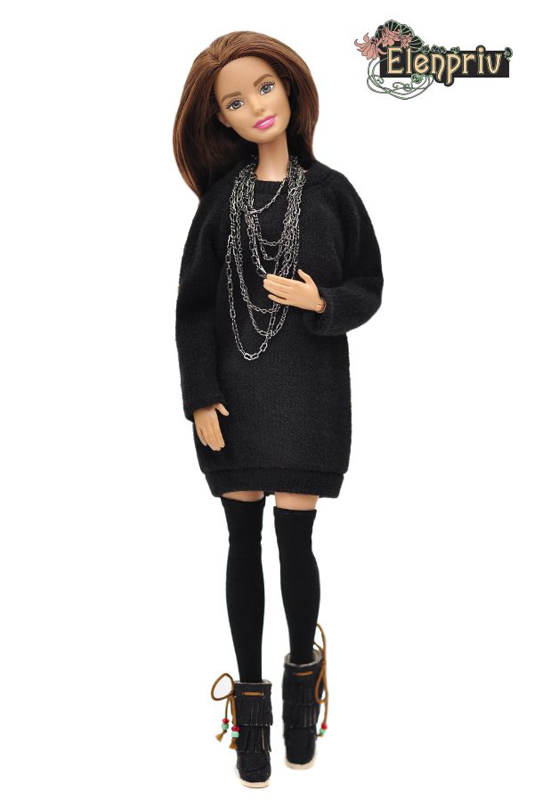 sweater dress and stockings