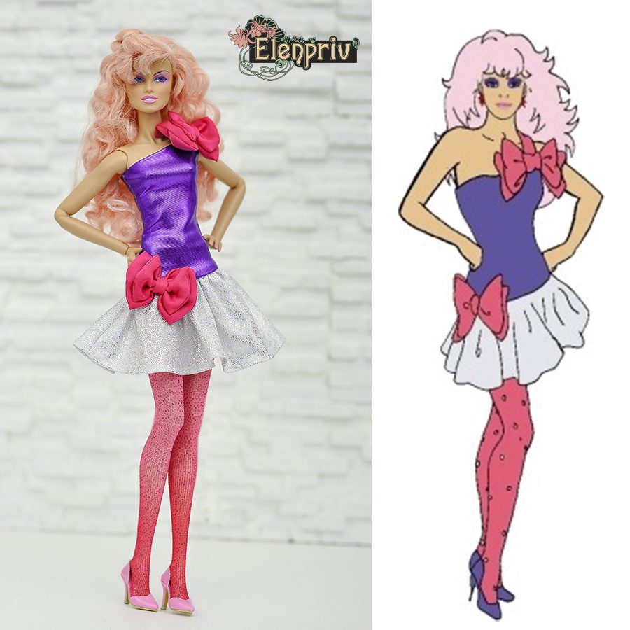 Rock n Curl Jem s outfit from Jem the Holograms for Color Infusion body dolls and similar size dolls ELENPRIV doll fashions