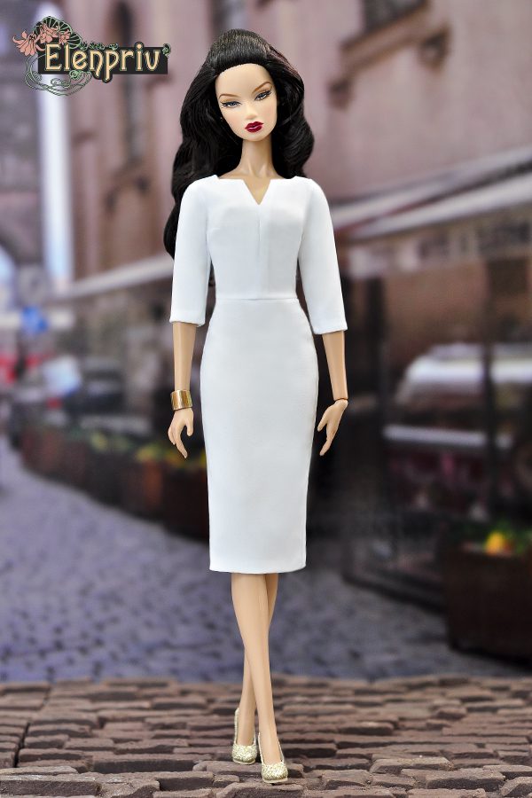 Fabric Doll + 2 Dresses - white medium solid, Toys