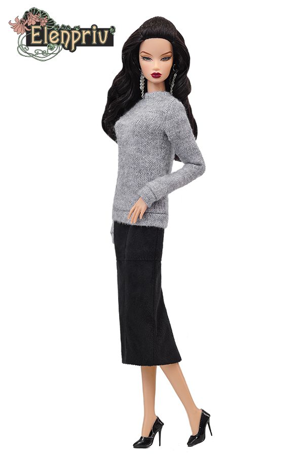 Black maxi skirt {Choose size} Fashion royalty FR2 Poppy Parker Blythe 11  1/2″ Brb MTM Yoga Silkstone Curvy MTM Momoko 12″ doll – ELENPRIV doll  fashions