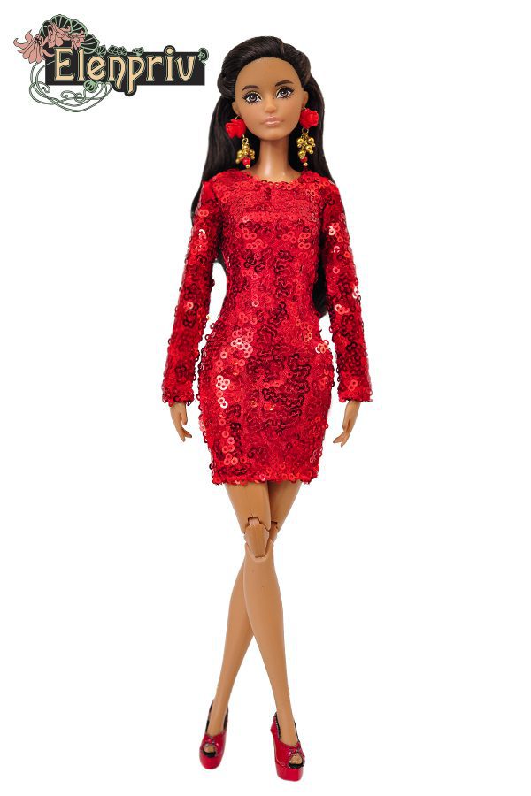 red barbie dress