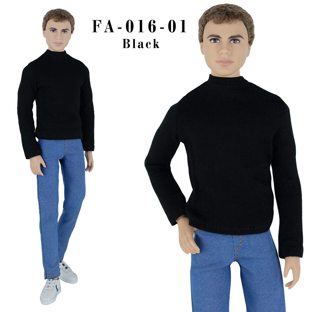 ELENPRIV FA-016-01 black T-shirt w//long sleeves for Ken Fashionista similar doll