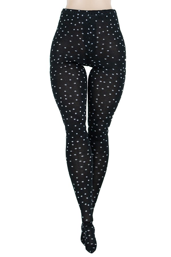 Details about   ELENPRIV white polka dot black jersey tights for Barbie Pivotal and similar doll 