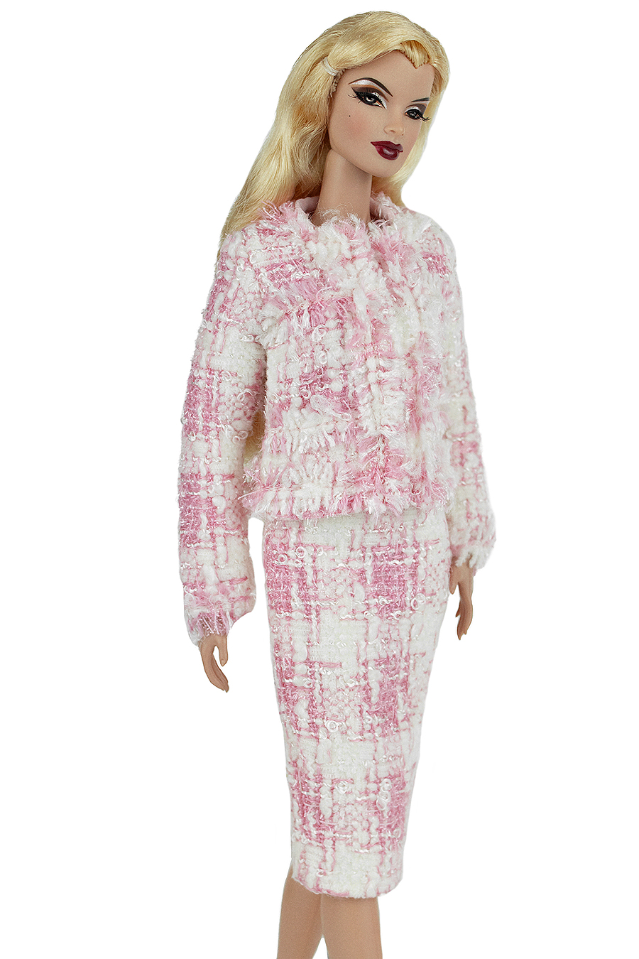 ELENPRIV Checkered tweed jacket with lining for Fashion Royalty FR2 dolls 