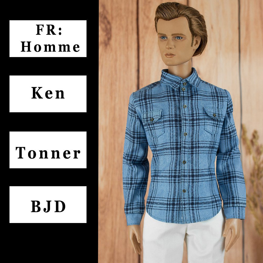 ELENPRIV striped long sleeved shirt for 16/" Tonner Homme Matt O/'Neill body dolls