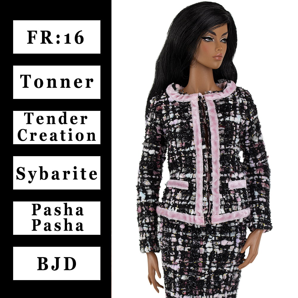 Pink and white checkered tweed Chanel style jacket w/lining {Choose size}  Fashion royalty FR2 Poppy Parker Blythe 11 1/2″ Brb Momoko dolls – ELENPRIV  doll fashions