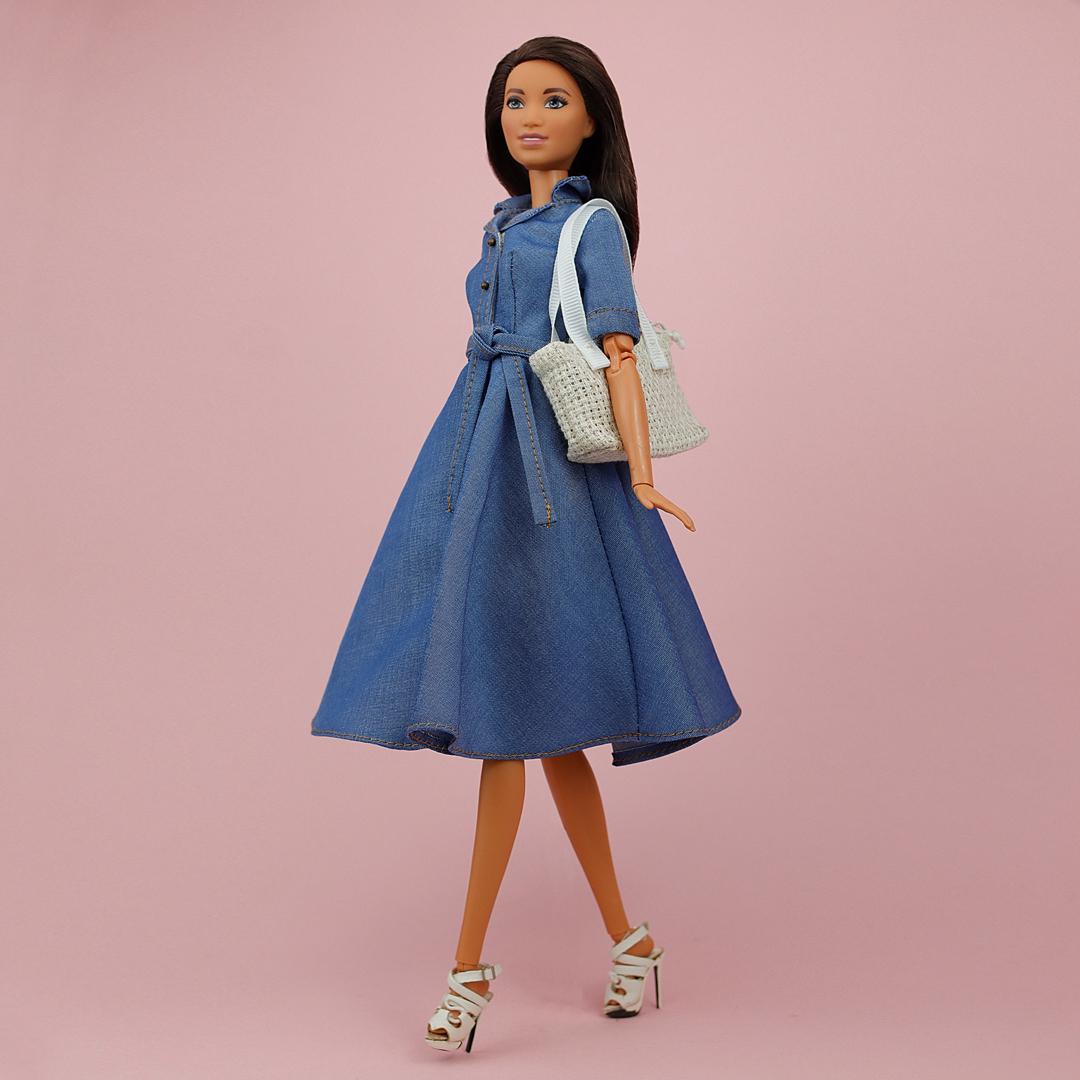 FA-008 Denim dress shirt outfit for 11 1/2 Prime; Brb Pivotal Made-to-Move  Yoga dolls Poppy Parker doll and similar dolls – ELENPRIV doll fashions