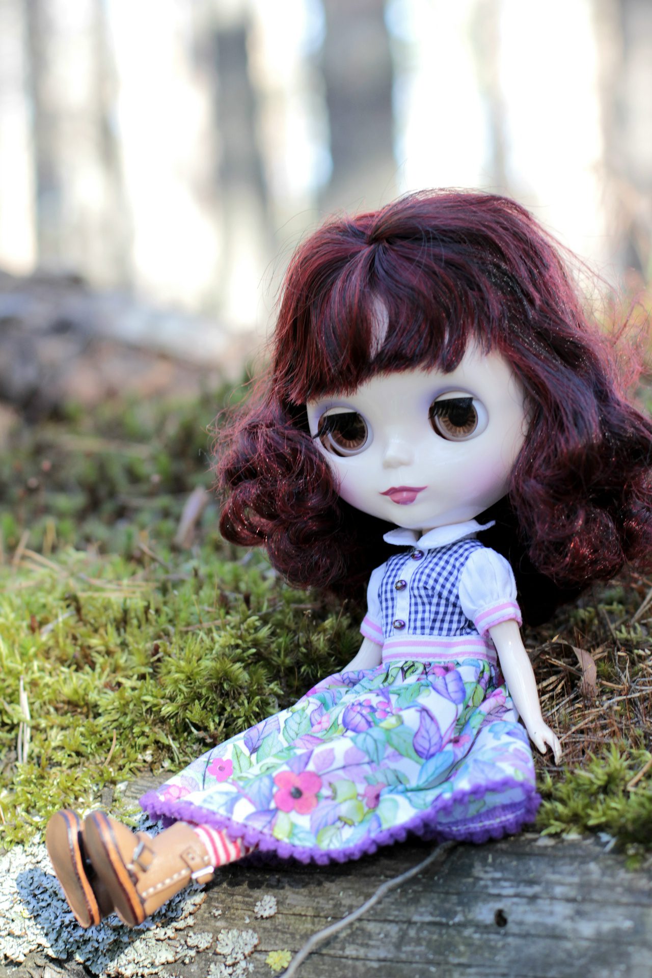 ELENPRIV  Dress, sundress and stockings outfit for Blythe, Momoko and similar size dolls