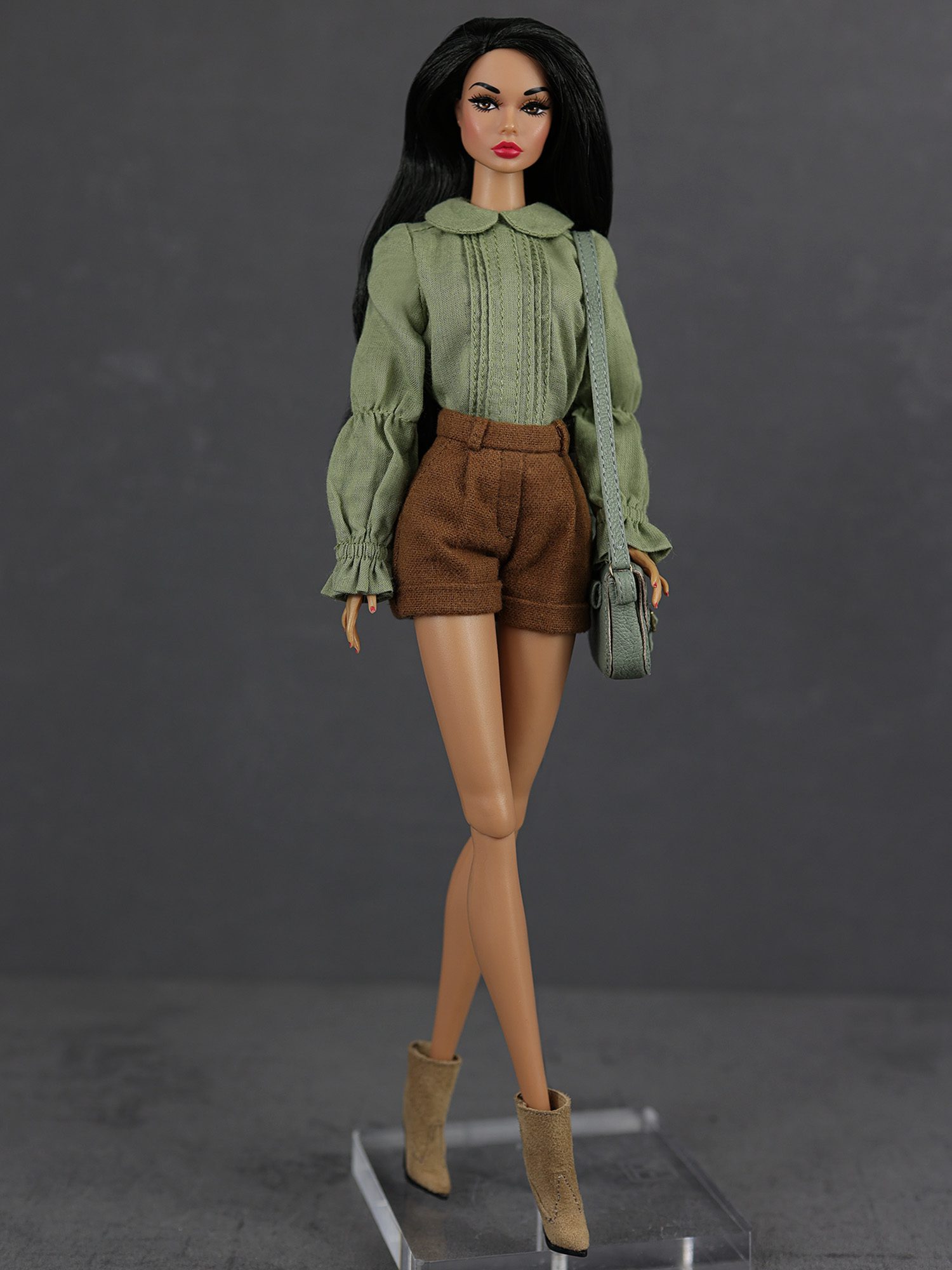 “HERBARIUM” blouse " wood sage" shade for 29 cm dolls, such as Brb, Poppy Parker and similar size dolls