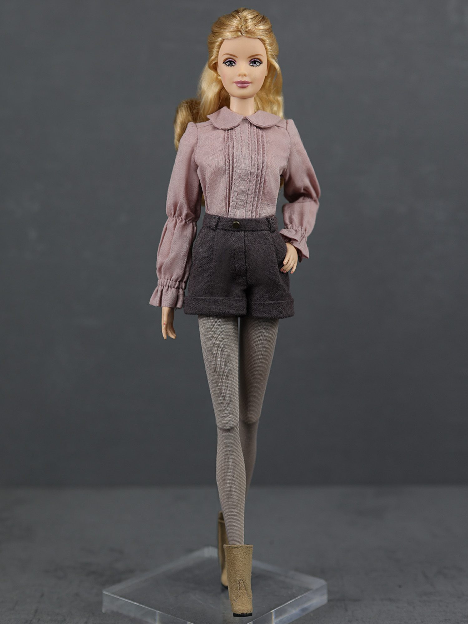 “HERBARIUM” blouse "dusty heather " shade for 29 cm dolls, such as Brb, Poppy Parker and similar size dolls