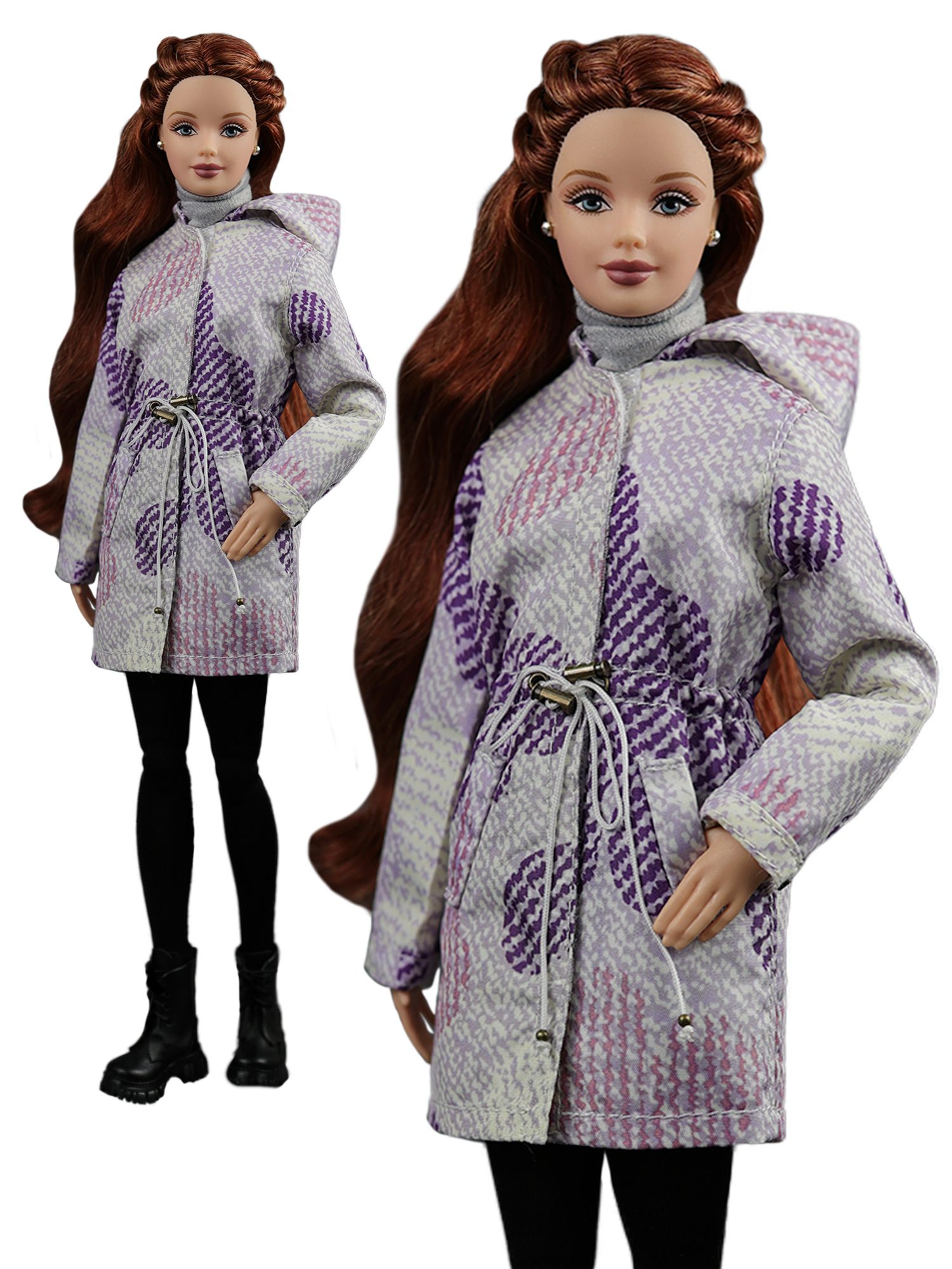 Purple Parka clothes for Poppy Parker, Brb MTM and similar size 12'' dolls