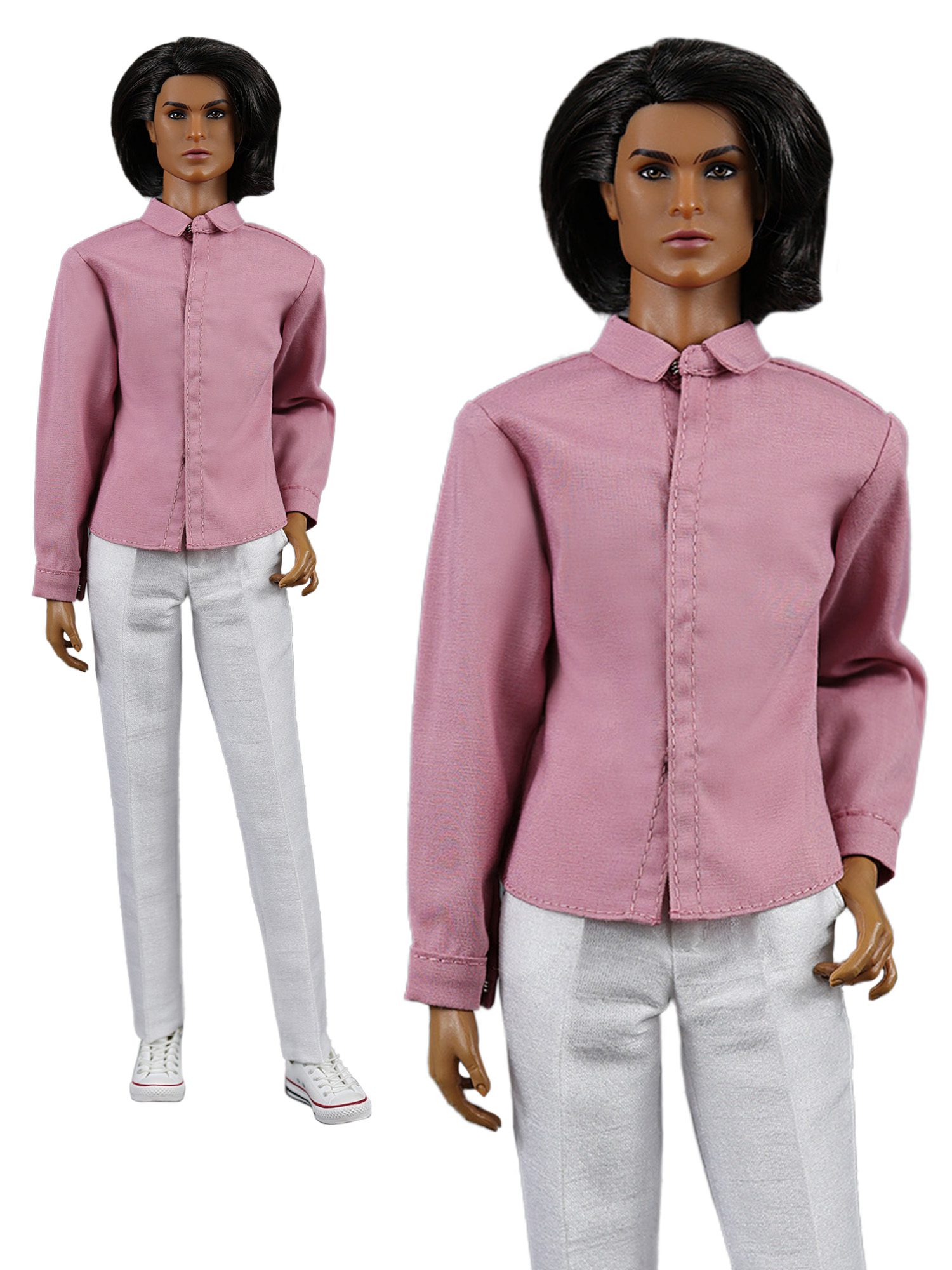 Classic pink shirt for FR Homme, The Monarchs and similar body size male dolls
